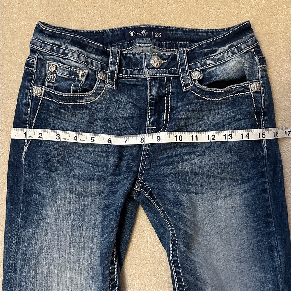 Miss Me Mid rise Boot cut jeans 26 X 32 - Picture 7 of 16